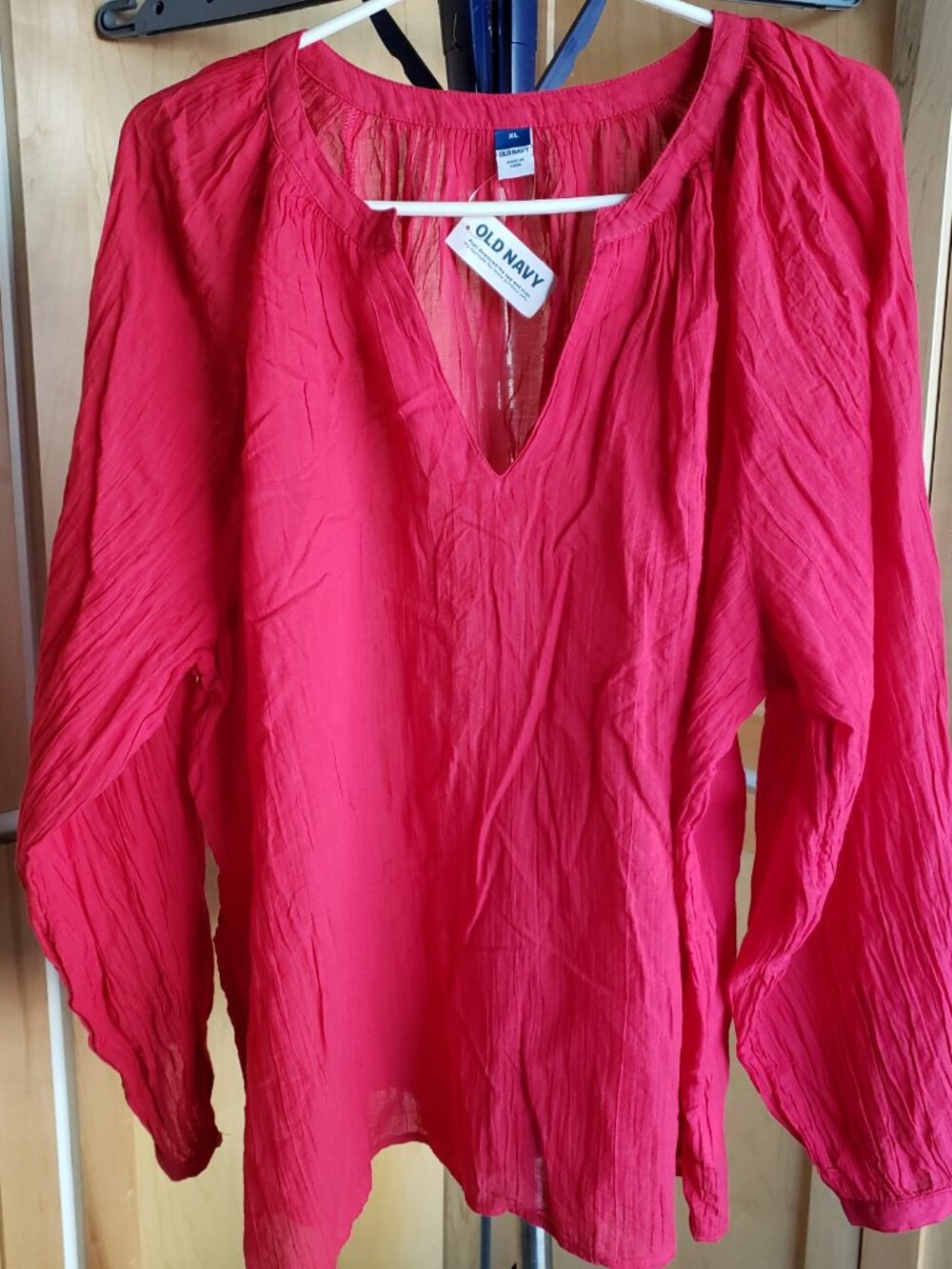 BNWT OLD NAVY 100% cotton peasant blouse tangy orange (XL)
